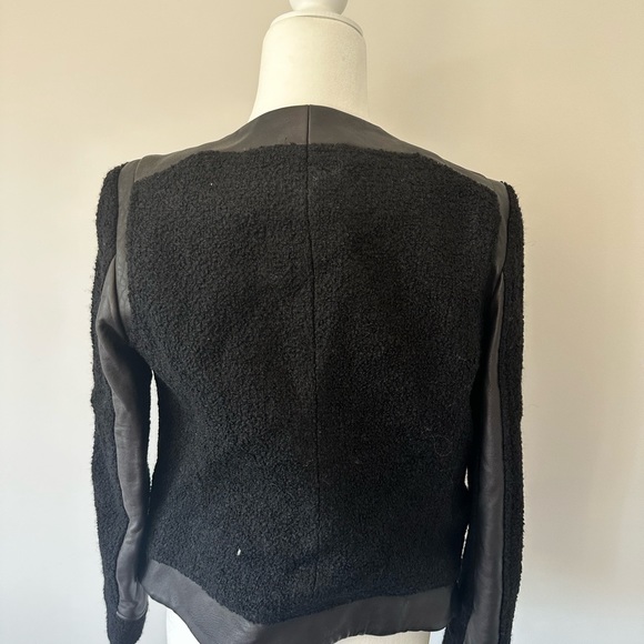 Club Monaco Black Tweed + Leather Jacket - Picture 4 of 4